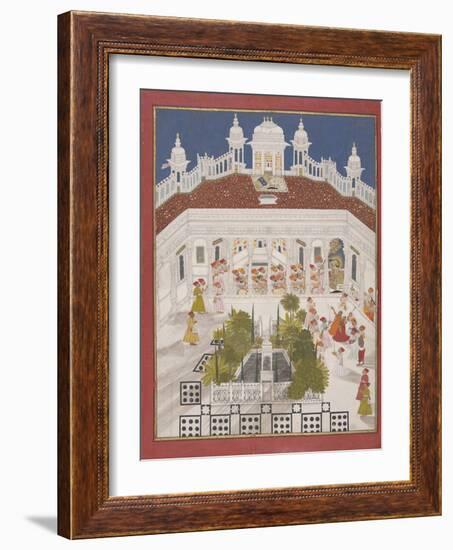 Maharana Ari Singh Worshipping in His Palace, 1765-null-Framed Giclee Print