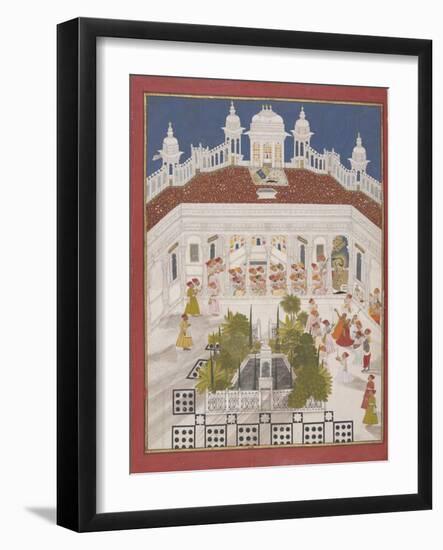 Maharana Ari Singh Worshipping in His Palace, 1765-null-Framed Giclee Print