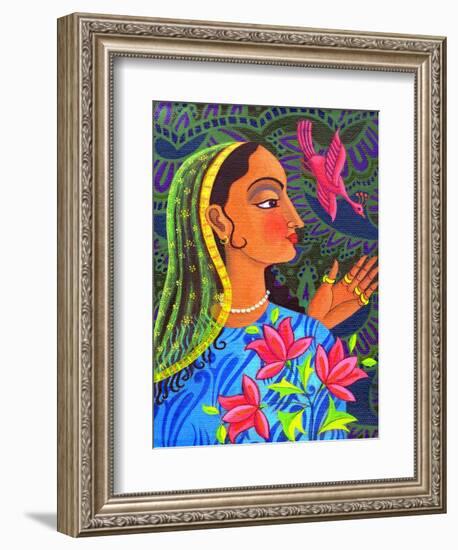 Maharani with Magenta Bird, 2011-Jane Tattersfield-Framed Giclee Print