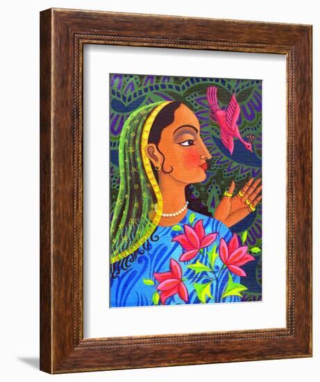 Maharani with Magenta Bird, 2011-Jane Tattersfield-Framed Giclee Print