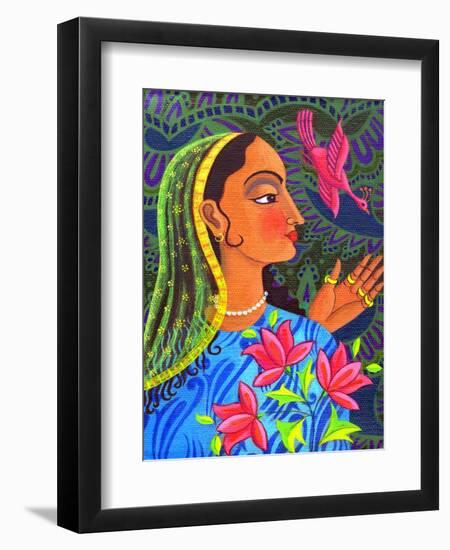 Maharani with Magenta Bird, 2011-Jane Tattersfield-Framed Giclee Print