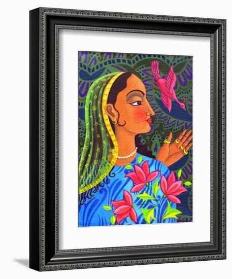 Maharani with Magenta Bird, 2011-Jane Tattersfield-Framed Giclee Print