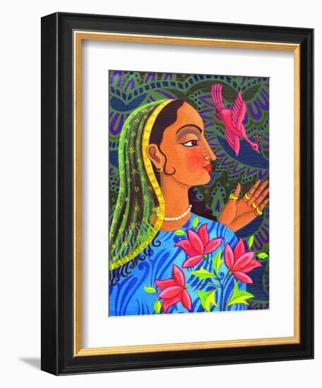 Maharani with Magenta Bird, 2011-Jane Tattersfield-Framed Giclee Print