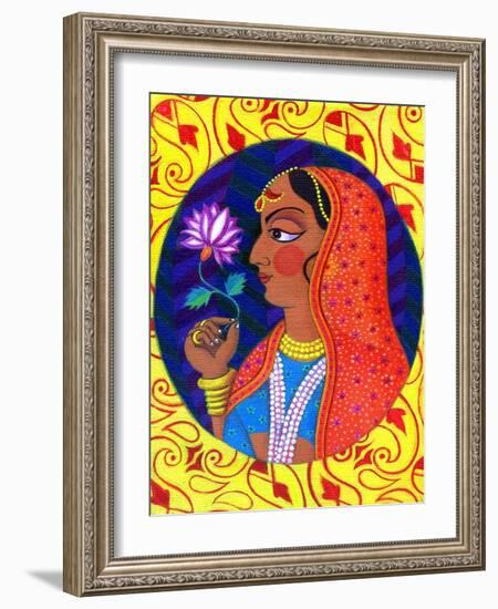 Maharani with White and Pink Flower, 2011-Jane Tattersfield-Framed Giclee Print