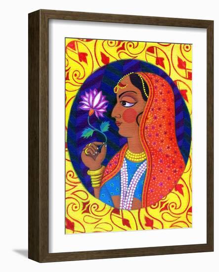 Maharani with White and Pink Flower, 2011-Jane Tattersfield-Framed Giclee Print