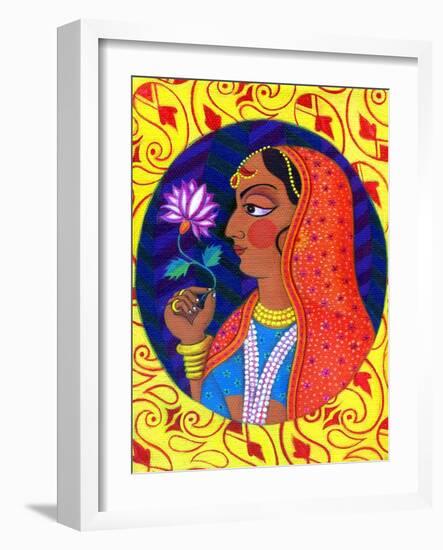 Maharani with White and Pink Flower, 2011-Jane Tattersfield-Framed Giclee Print