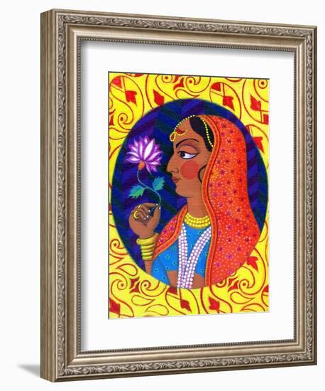 Maharani with White and Pink Flower, 2011-Jane Tattersfield-Framed Giclee Print