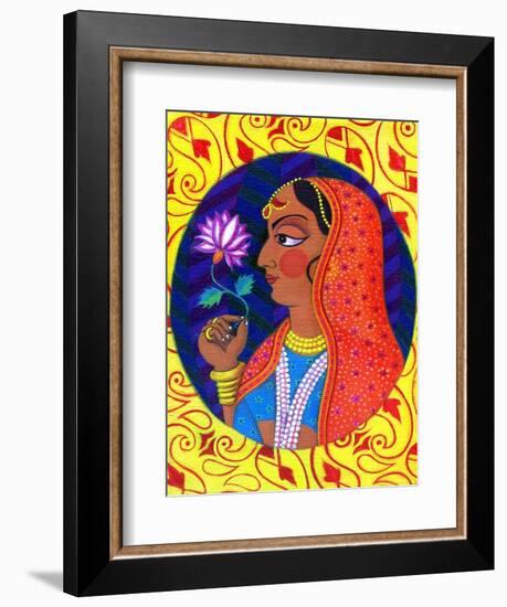 Maharani with White and Pink Flower, 2011-Jane Tattersfield-Framed Giclee Print