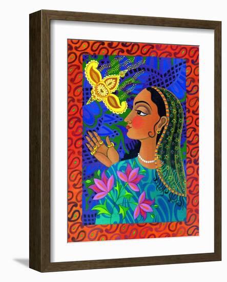 Maharani with Yellow Bird, 2011-Jane Tattersfield-Framed Giclee Print