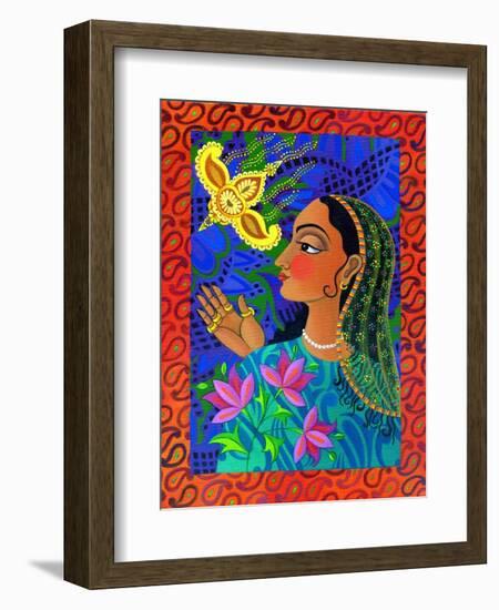 Maharani with Yellow Bird, 2011-Jane Tattersfield-Framed Giclee Print