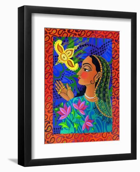 Maharani with Yellow Bird, 2011-Jane Tattersfield-Framed Giclee Print