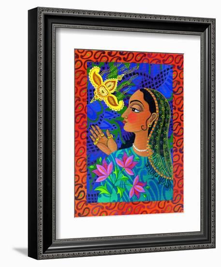 Maharani with Yellow Bird, 2011-Jane Tattersfield-Framed Giclee Print