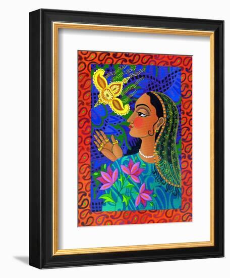 Maharani with Yellow Bird, 2011-Jane Tattersfield-Framed Giclee Print