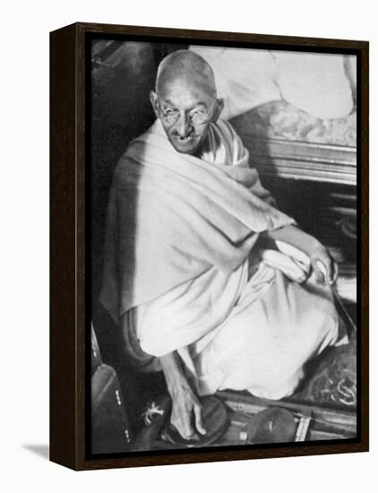 Mahatma Gandhi Indian Nationalist and Spiritual Leader Sailing from Boulogne to Folkestone-null-Framed Premier Image Canvas