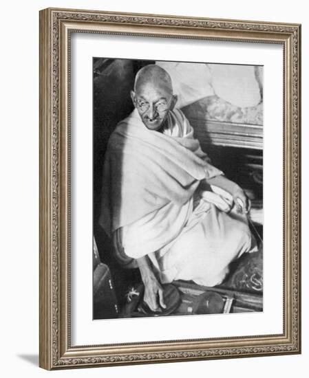 Mahatma Gandhi Indian Nationalist and Spiritual Leader Sailing from Boulogne to Folkestone-null-Framed Photographic Print