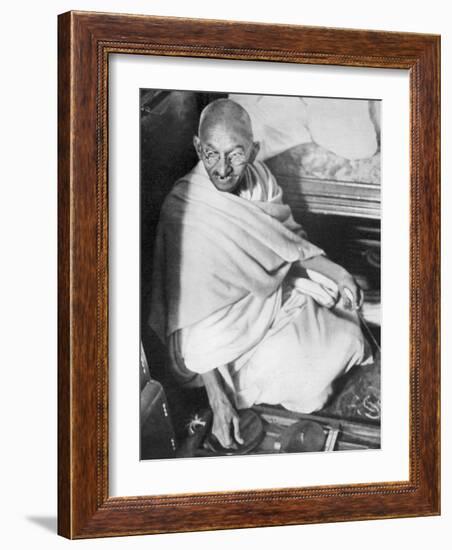Mahatma Gandhi Indian Nationalist and Spiritual Leader Sailing from Boulogne to Folkestone-null-Framed Photographic Print