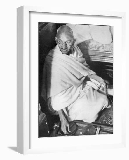 Mahatma Gandhi Indian Nationalist and Spiritual Leader Sailing from Boulogne to Folkestone-null-Framed Photographic Print