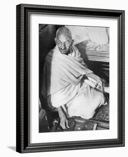 Mahatma Gandhi Indian Nationalist and Spiritual Leader Sailing from Boulogne to Folkestone-null-Framed Photographic Print