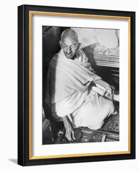 Mahatma Gandhi Indian Nationalist and Spiritual Leader Sailing from Boulogne to Folkestone-null-Framed Photographic Print