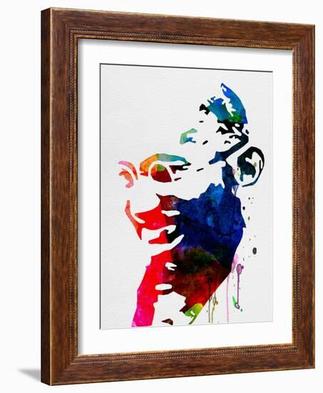 Mahatma Gandhi Watercolor-Lora Feldman-Framed Art Print