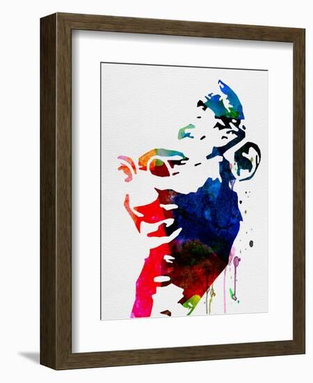 Mahatma Gandhi Watercolor-Lora Feldman-Framed Art Print