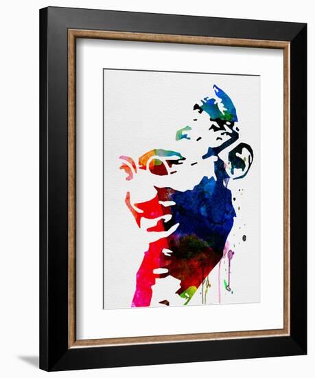 Mahatma Gandhi Watercolor-Lora Feldman-Framed Art Print