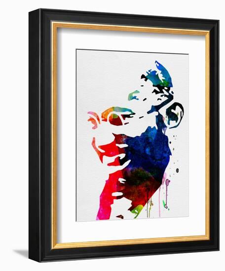 Mahatma Gandhi Watercolor-Lora Feldman-Framed Art Print