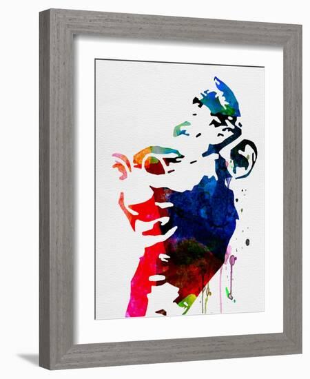 Mahatma Gandhi Watercolor-Lora Feldman-Framed Art Print