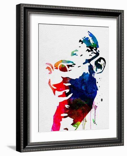 Mahatma Gandhi Watercolor-Lora Feldman-Framed Art Print