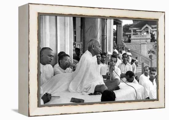 Mahatma Mohandas Karamchand Gandhi (1869-1948) Indian Politician and Nationalist Leader-null-Framed Stretched Canvas