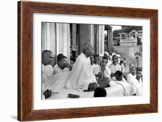 Mahatma Mohandas Karamchand Gandhi (1869-1948) Indian Politician and Nationalist Leader-null-Framed Photo