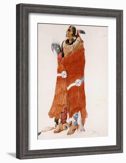 Mahchsi-Karehde, Mandan Man-Karl Bodmer-Framed Art Print