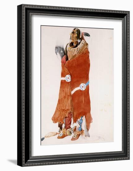 Mahchsi-Karehde, Mandan Man-Karl Bodmer-Framed Art Print