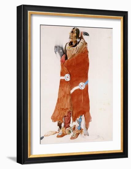 Mahchsi-Karehde, Mandan Man-Karl Bodmer-Framed Art Print