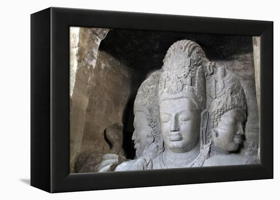 Mahesamurti of Elephant Island Caves, Mumbai, India-Kymri Wilt-Framed Premier Image Canvas