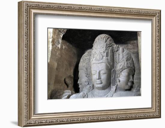 Mahesamurti of Elephant Island Caves, Mumbai, India-Kymri Wilt-Framed Photographic Print