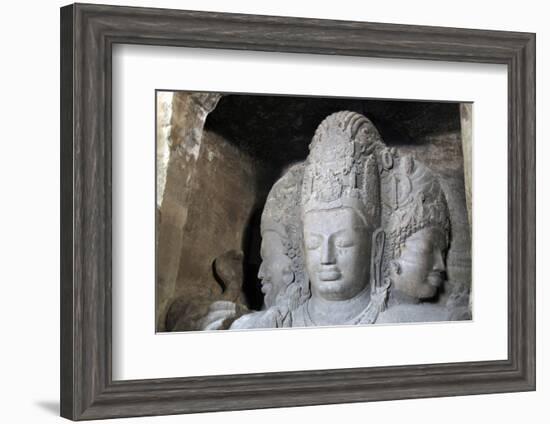 Mahesamurti of Elephant Island Caves, Mumbai, India-Kymri Wilt-Framed Photographic Print