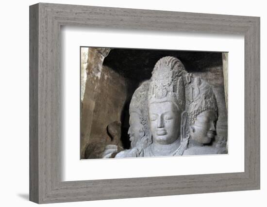 Mahesamurti of Elephant Island Caves, Mumbai, India-Kymri Wilt-Framed Photographic Print