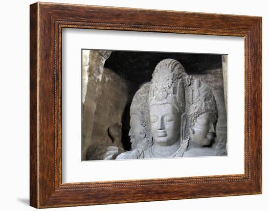 Mahesamurti of Elephant Island Caves, Mumbai, India-Kymri Wilt-Framed Photographic Print