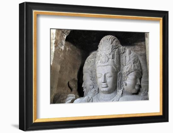 Mahesamurti of Elephant Island Caves, Mumbai, India-Kymri Wilt-Framed Photographic Print