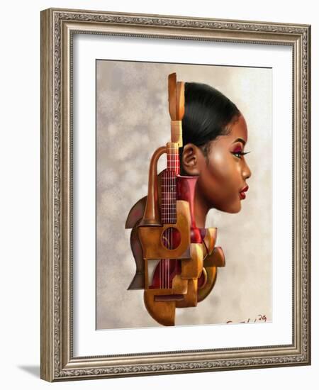 Mahogany Strings-Salaam Muhammad-Framed Art Print