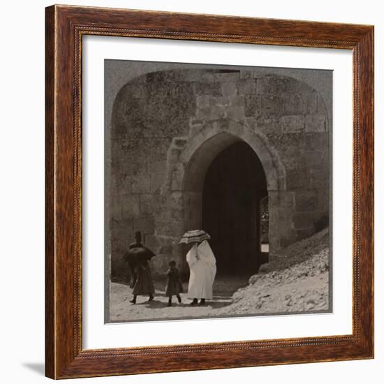 'Mahommedan women entering Jerusalem by Herod's Gate', c1900-Unknown-Framed Photographic Print