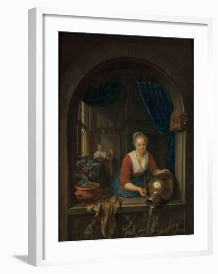 Maid at the Window, C. 1660-Gerard Dou-Framed Giclee Print