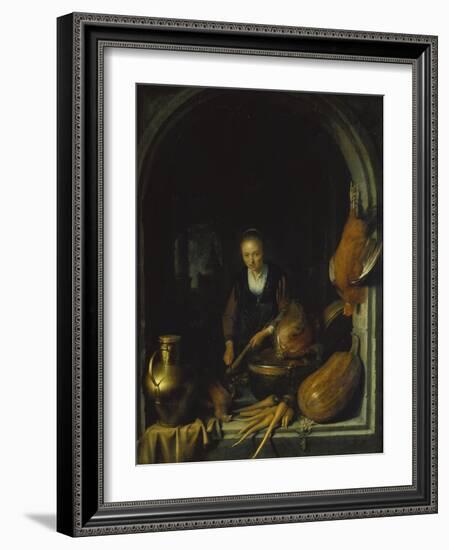 Maid Cleaning Carrots-Gerrit Dou-Framed Giclee Print