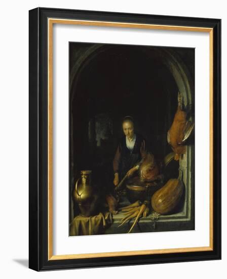 Maid Cleaning Carrots-Gerrit Dou-Framed Giclee Print