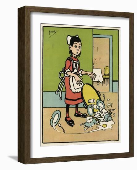 Maid Drops Tray-John Hassall-Framed Art Print