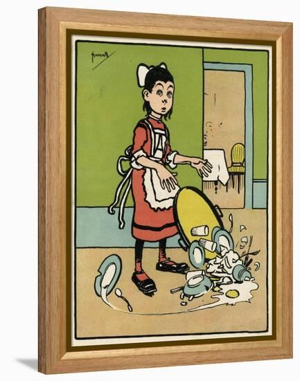 Maid Drops Tray-John Hassall-Framed Stretched Canvas