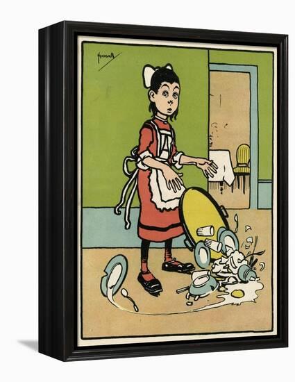 Maid Drops Tray-John Hassall-Framed Stretched Canvas