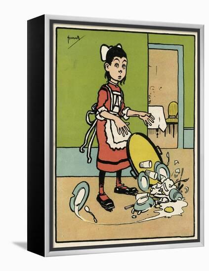 Maid Drops Tray-John Hassall-Framed Stretched Canvas