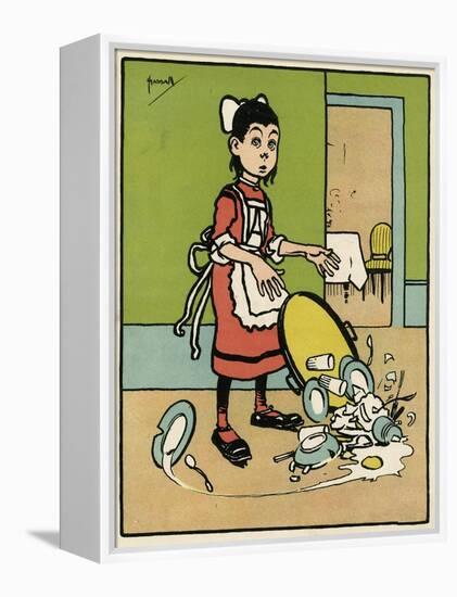 Maid Drops Tray-John Hassall-Framed Stretched Canvas